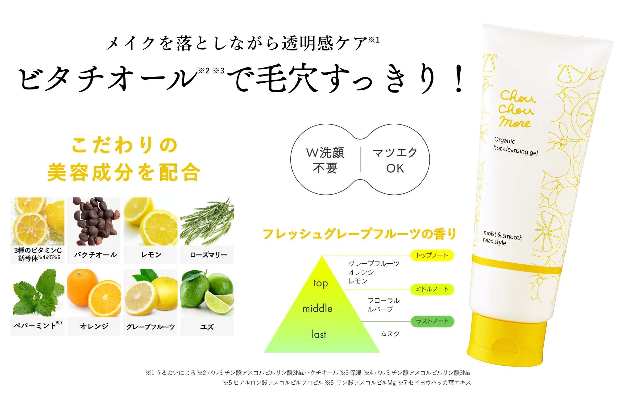 メイクを落としながら透明感ケア ビタチオールで毛穴すっきり！｜とろけるクレンジングオイルジェル -フレッシュグレープフルーツの香り-